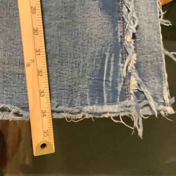 Almost Famous Women’s frayed‎ distressed bell bottom hippie boho jeans size 11 - Picture 11 of 12